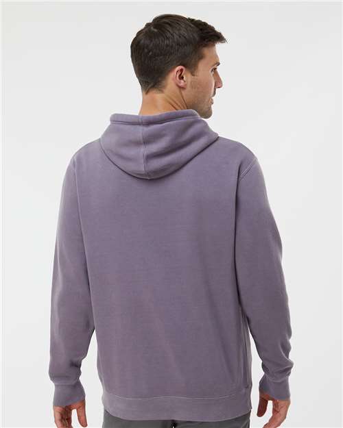 Independent Trading Co. Midweight Pigment-Dyed Hooded Sweatshirt PRM4500 Pigment Plum Custom Embroidered Business Logo