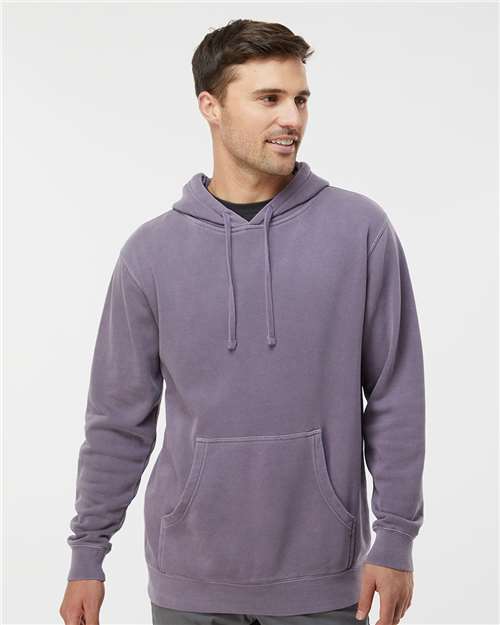 Custom Embroidered  Independent Trading Co. Midweight Pigment-Dyed Hooded Sweatshirt PRM4500 Pigment Plum