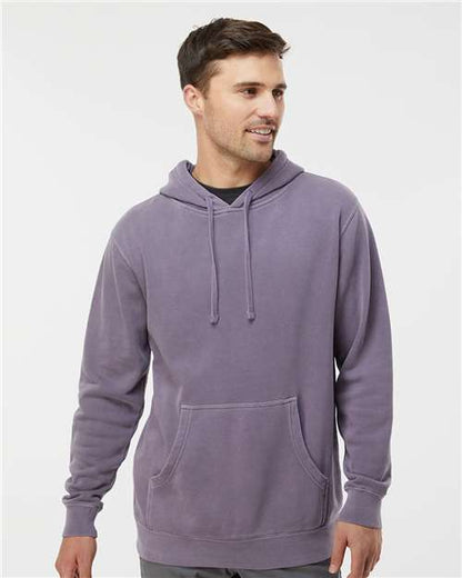 Independent Trading Co. Midweight Pigment-Dyed Hooded Sweatshirt PRM4500 Pigment Pink Custom Embroidered Business Logo