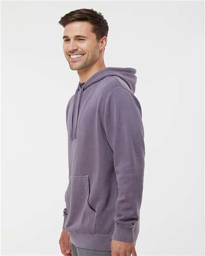 Independent Trading Co. Midweight Pigment-Dyed Hooded Sweatshirt PRM4500 Pigment Plum Custom Embroidered Business Logo