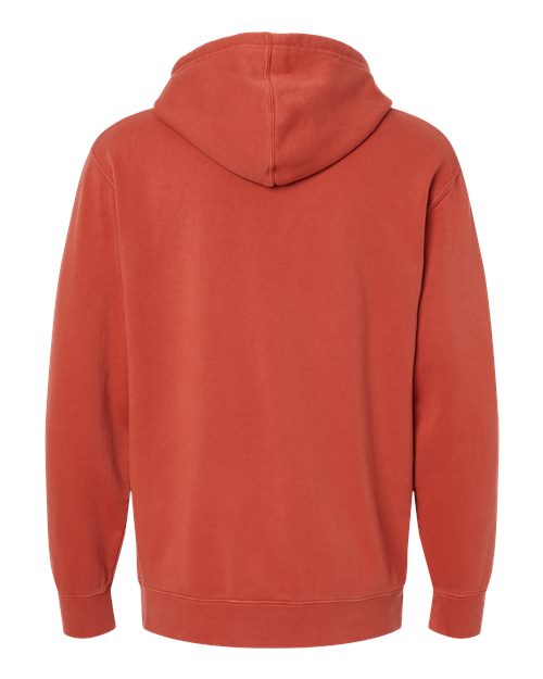 Independent Trading Co. Midweight Pigment-Dyed Hooded Sweatshirt PRM4500 Pigment Alpine Green Custom Embroidered Business Logo
