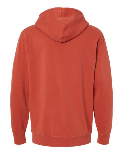 Independent Trading Co. Midweight Pigment-Dyed Hooded Sweatshirt PRM4500 Pigment Alpine Green Custom Embroidered Business Logo