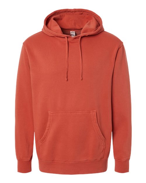 Independent Trading Co. Midweight Pigment-Dyed Hooded Sweatshirt PRM4500 Pigment Alpine Green Custom Embroidered Business Logo