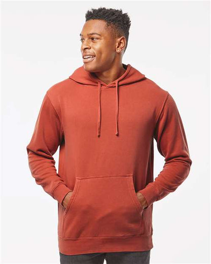 Independent Trading Co. Midweight Pigment-Dyed Hooded Sweatshirt PRM4500 Pigment Alpine Green Custom Embroidered Business Logo
