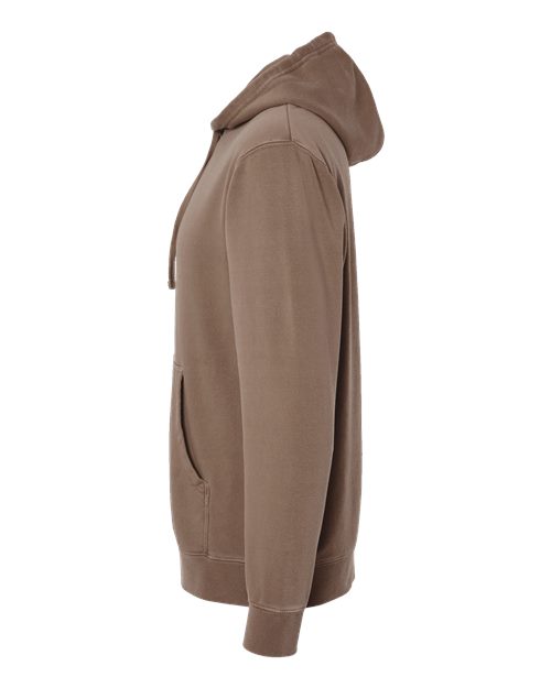 Independent Trading Co. Midweight Pigment-Dyed Hooded Sweatshirt PRM4500 Pigment Clay Custom Embroidered Business Logo