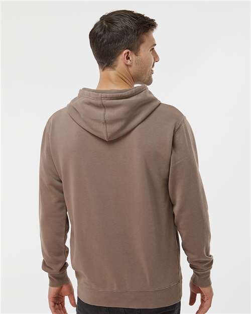 Independent Trading Co. Midweight Pigment-Dyed Hooded Sweatshirt PRM4500 Pigment Clay Custom Embroidered Business Logo