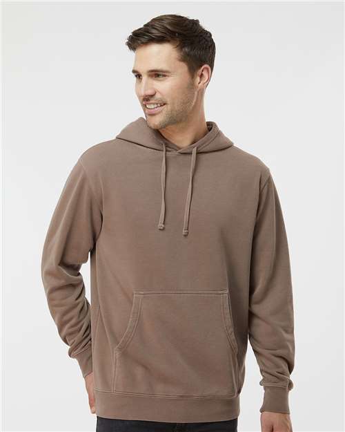 Custom Embroidered  Independent Trading Co. Midweight Pigment-Dyed Hooded Sweatshirt PRM4500 Pigment Clay
