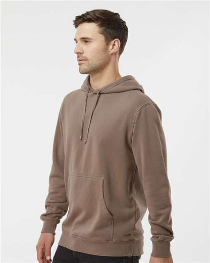 Independent Trading Co. Midweight Pigment-Dyed Hooded Sweatshirt PRM4500 Pigment Clay Custom Embroidered Business Logo