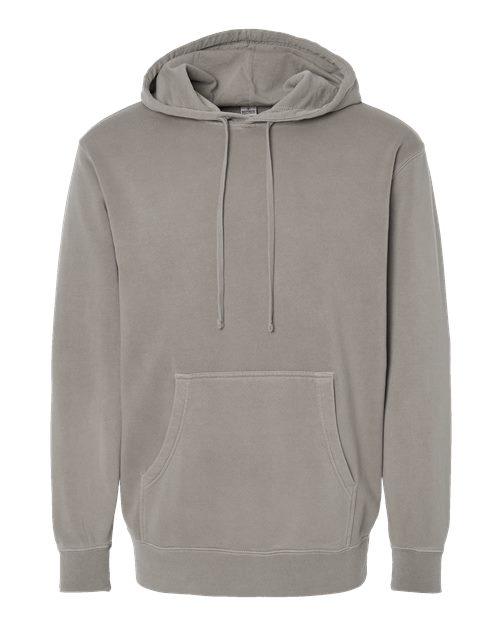Independent Trading Co. Midweight Pigment-Dyed Hooded Sweatshirt PRM4500 Pigment Cement Custom Embroidered Business Logo