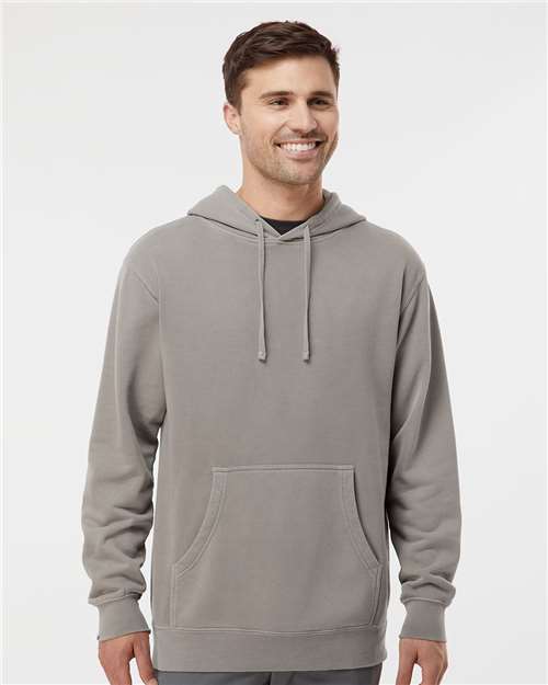Custom Embroidered  Independent Trading Co. Midweight Pigment-Dyed Hooded Sweatshirt PRM4500 Pigment Cement