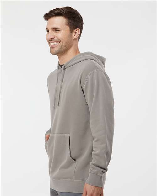 Independent Trading Co. Midweight Pigment-Dyed Hooded Sweatshirt PRM4500 Pigment Cement Custom Embroidered Business Logo