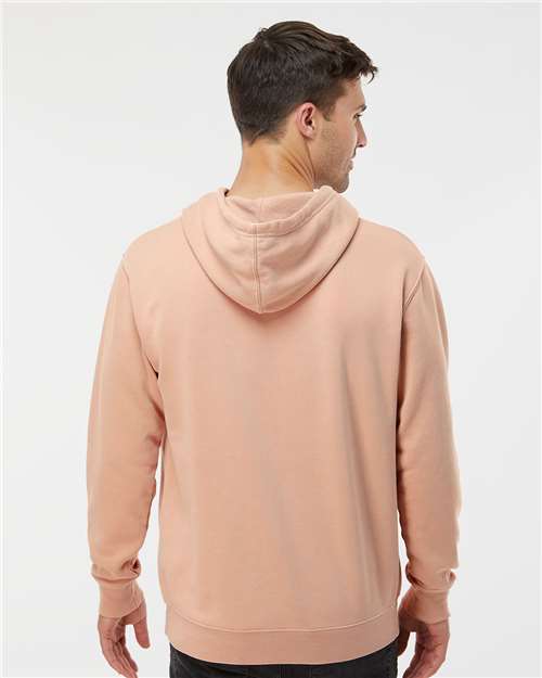 Independent Trading Co. Midweight Pigment-Dyed Hooded Sweatshirt PRM4500 Pigment Dusty Pink Custom Embroidered Business Logo