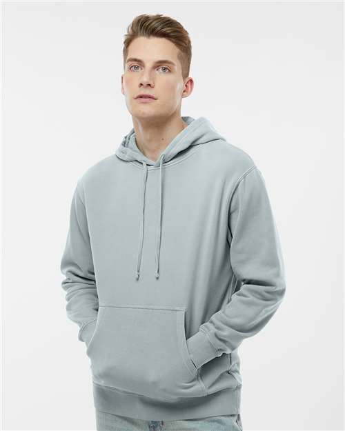 Independent Trading Co. Midweight Pigment-Dyed Hooded Sweatshirt PRM4500 Pigment Plum Custom Embroidered Business Logo