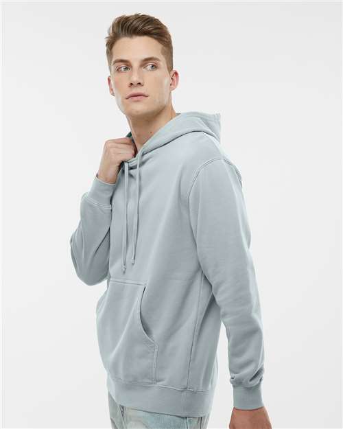 Independent Trading Co. Midweight Pigment-Dyed Hooded Sweatshirt PRM4500 Pigment Sage Custom Embroidered Business Logo