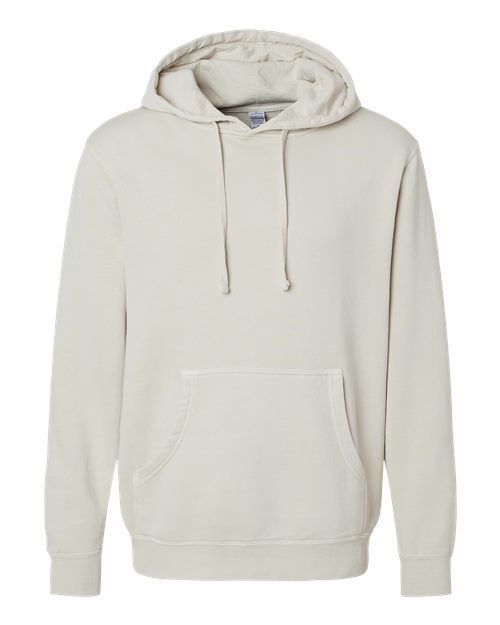 Independent Trading Co. Midweight Pigment-Dyed Hooded Sweatshirt PRM4500 Pigment Ivory Custom Embroidered Business Logo