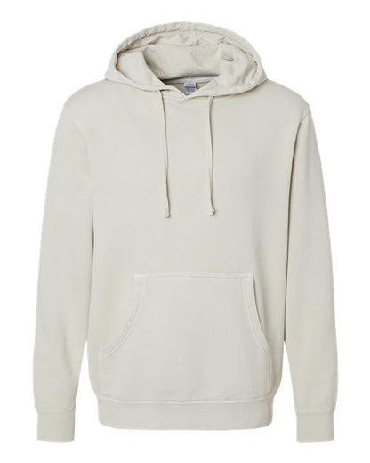Independent Trading Co. Midweight Pigment-Dyed Hooded Sweatshirt PRM4500 Pigment Ivory Custom Embroidered Business Logo