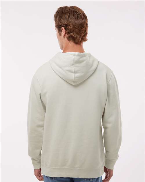Independent Trading Co. Midweight Pigment-Dyed Hooded Sweatshirt PRM4500 Pigment Ivory Custom Embroidered Business Logo