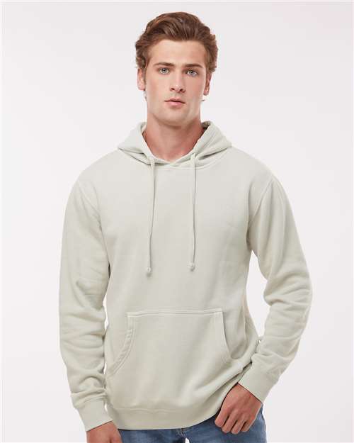 Custom Embroidered  Independent Trading Co. Midweight Pigment-Dyed Hooded Sweatshirt PRM4500 Pigment Ivory