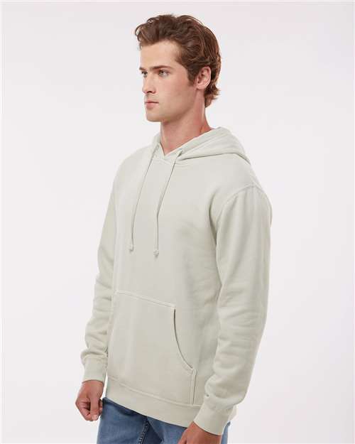 Independent Trading Co. Midweight Pigment-Dyed Hooded Sweatshirt PRM4500 Pigment Ivory Custom Embroidered Business Logo