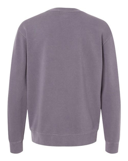 Independent Trading Co. Midweight Pigment-Dyed Crewneck Sweatshirt PRM3500 Pigment Plum Custom Embroidered Business Logo