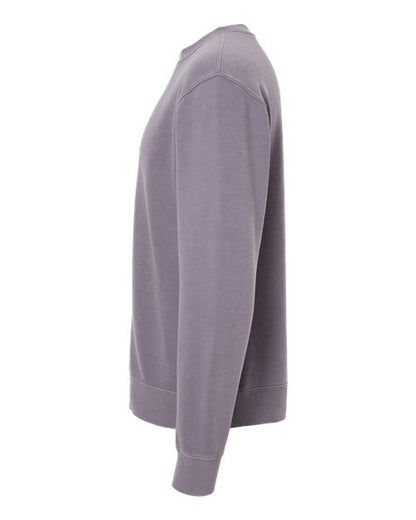 Independent Trading Co. Midweight Pigment-Dyed Crewneck Sweatshirt PRM3500 Pigment Plum Custom Embroidered Business Logo