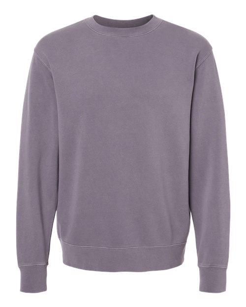 Independent Trading Co. Midweight Pigment-Dyed Crewneck Sweatshirt PRM3500 Pigment Plum Custom Embroidered Business Logo