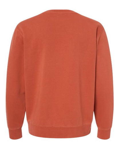 Independent Trading Co. Midweight Pigment-Dyed Crewneck Sweatshirt PRM3500 Pigment Amber Custom Embroidered Business Logo
