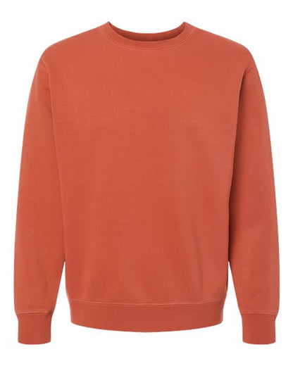 Independent Trading Co. Midweight Pigment-Dyed Crewneck Sweatshirt PRM3500 Pigment Amber Custom Embroidered Business Logo