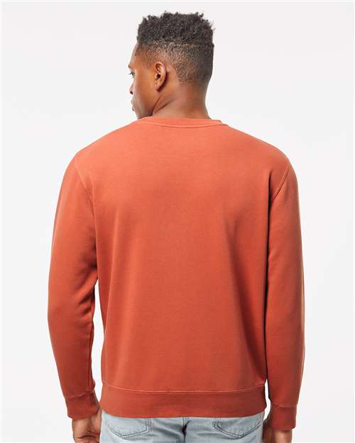 Independent Trading Co. Midweight Pigment-Dyed Crewneck Sweatshirt PRM3500 Pigment Amber Custom Embroidered Business Logo