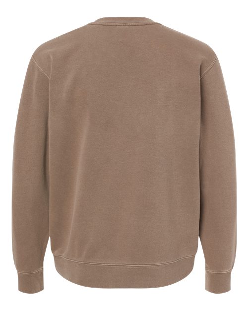 Independent Trading Co. Midweight Pigment-Dyed Crewneck Sweatshirt PRM3500 Pigment Clay Custom Embroidered Business Logo