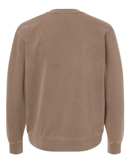 Independent Trading Co. Midweight Pigment-Dyed Crewneck Sweatshirt PRM3500 Pigment Clay Custom Embroidered Business Logo