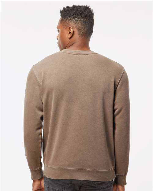 Independent Trading Co. Midweight Pigment-Dyed Crewneck Sweatshirt PRM3500 Pigment Clay Custom Embroidered Business Logo
