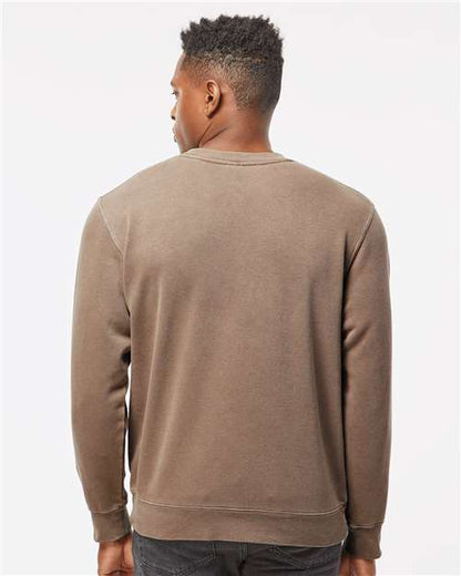 Independent Trading Co. Midweight Pigment-Dyed Crewneck Sweatshirt PRM3500 Pigment Clay Custom Embroidered Business Logo