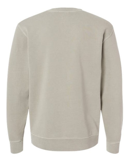 Independent Trading Co. Midweight Pigment-Dyed Crewneck Sweatshirt PRM3500 Pigment Black Custom Embroidered Business Logo