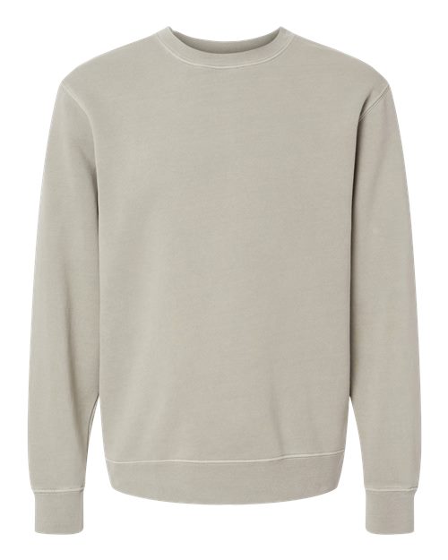 Independent Trading Co. Midweight Pigment-Dyed Crewneck Sweatshirt PRM3500 Pigment Cement Custom Embroidered Business Logo