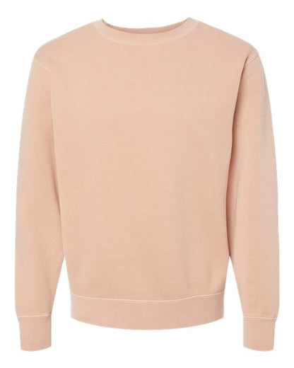 Independent Trading Co. Midweight Pigment-Dyed Crewneck Sweatshirt PRM3500 Pigment Dusty Pink Custom Embroidered Business Logo