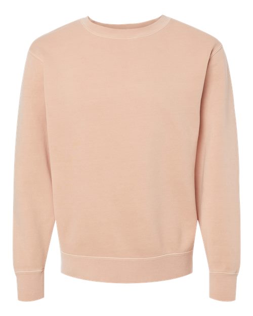 Independent Trading Co. Midweight Pigment-Dyed Crewneck Sweatshirt PRM3500 Pigment Dusty Pink Custom Embroidered Business Logo
