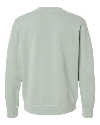 Independent Trading Co. Midweight Pigment-Dyed Crewneck Sweatshirt PRM3500 Pigment Sage Custom Embroidered Business Logo