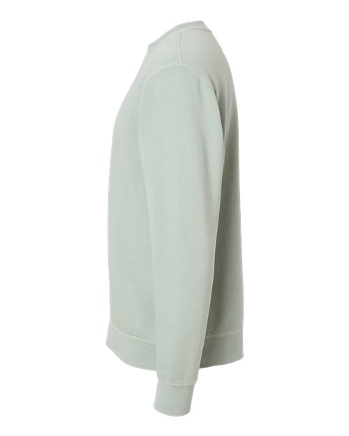 Independent Trading Co. Midweight Pigment-Dyed Crewneck Sweatshirt PRM3500 Pigment Sage Custom Embroidered Business Logo
