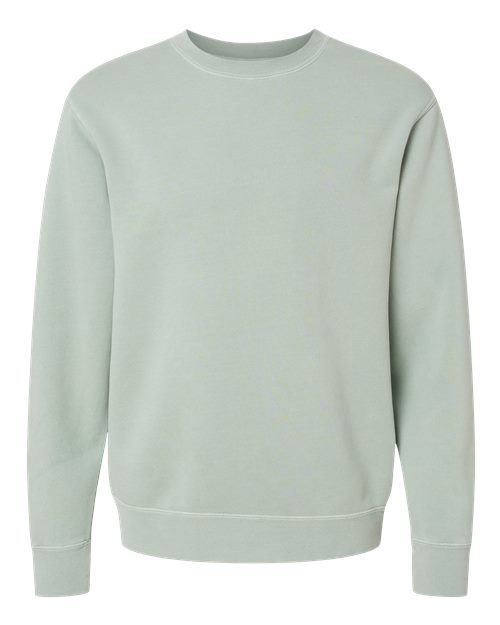 Independent Trading Co. Midweight Pigment-Dyed Crewneck Sweatshirt PRM3500 Pigment Sage Custom Embroidered Business Logo