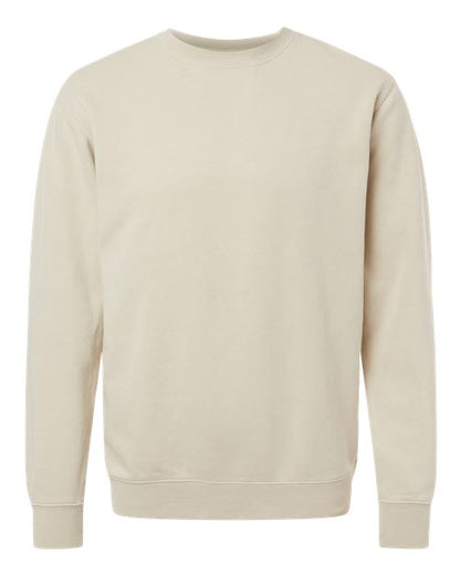 Independent Trading Co. Midweight Pigment-Dyed Crewneck Sweatshirt PRM3500 Pigment Ivory Custom Embroidered Business Logo