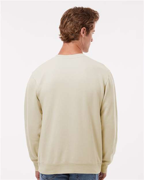 Independent Trading Co. Midweight Pigment-Dyed Crewneck Sweatshirt PRM3500 Pigment Ivory Custom Embroidered Business Logo