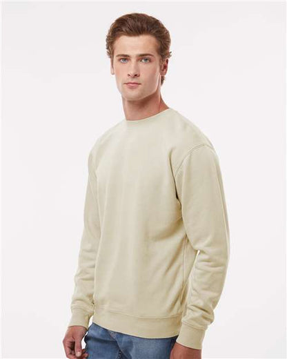 Independent Trading Co. Midweight Pigment-Dyed Crewneck Sweatshirt PRM3500 Pigment Ivory Custom Embroidered Business Logo