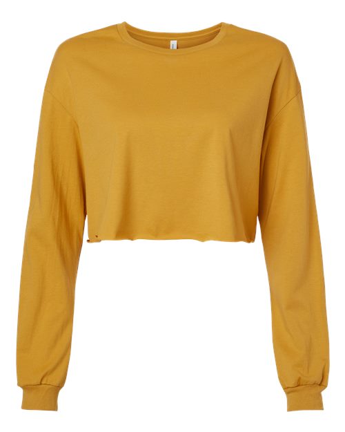 BELLA + CANVAS FWD Fashion Women's Crop Long Sleeve Tee 6501 Custom Embroidered Business Logo