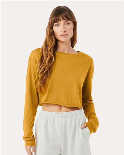 Custom Embroidered  BELLA + CANVAS FWD Fashion Women's Crop Long Sleeve Tee 6501  