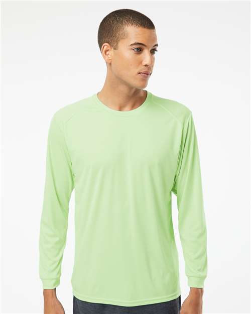 Custom Embroidered  Paragon Long Islander Performance Long Sleeve T-Shirt 210 Limeade