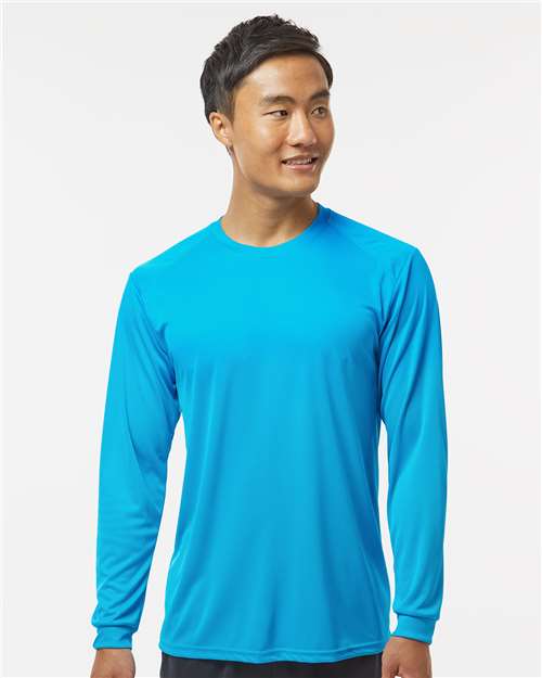 Custom Embroidered  Paragon Long Islander Performance Long Sleeve T-Shirt 210 Turquoise