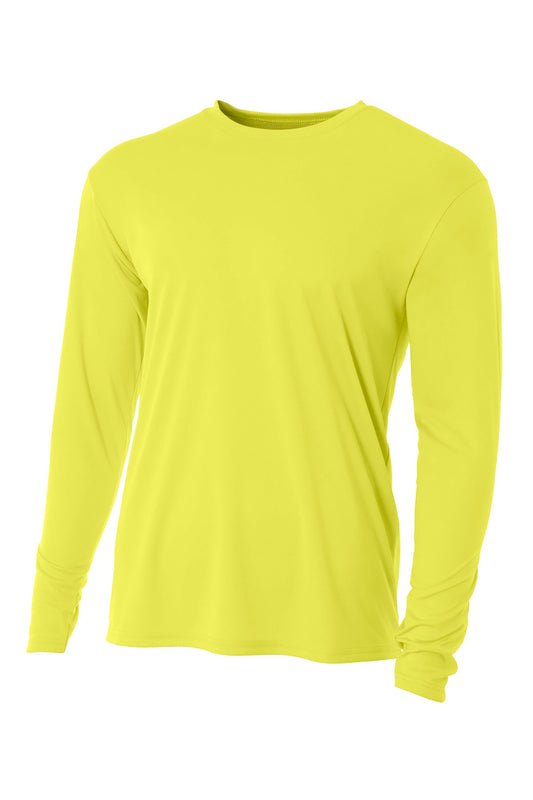 A4 Cooling Performance Long Sleeve Tee A4N3165 Safety Yellow
