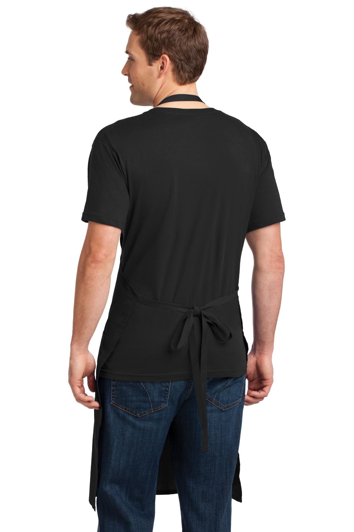 Custom Embroidered Port Authority Easy Care Extra Long Bib Apron with Stain Release. A700,Black