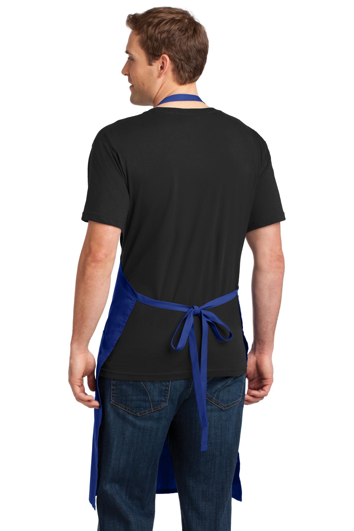 Custom Embroidered Port Authority Easy Care Extra Long Bib Apron with Stain Release. A700,Royal